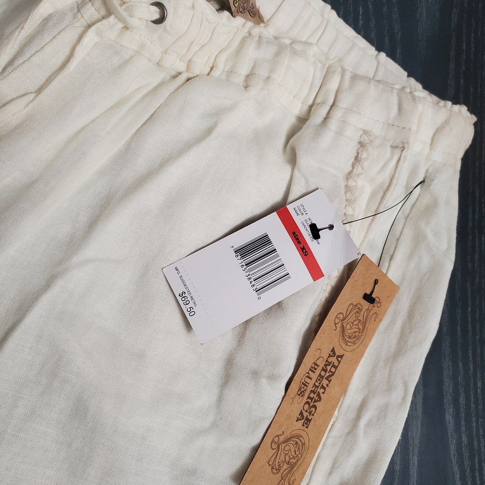 Vintage America Cream Wide Leg Pants